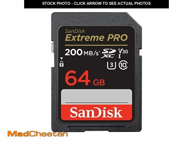 Lot 74-13328536 - SanDisk 64GB Extreme PRO SDXC UHS-I Memory Card - C10, U3, V30, 4K UHD, SD Card - SDSDXXU-064G-GN4IN...