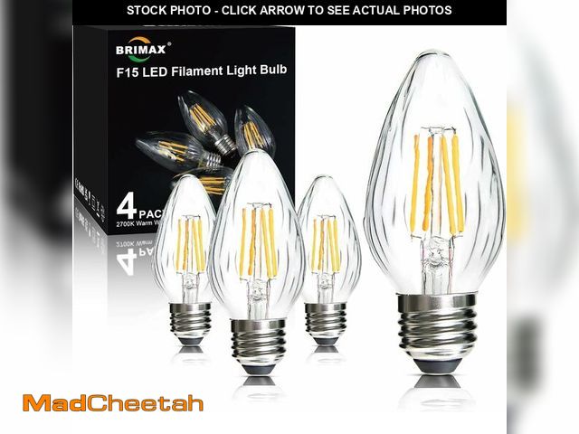 Lot 74-12970239 - BRIMAX F15 6W Led Porch Light Bulbs Outdoor, Equivalent 60W Incandescent Bulb, E26 Medium Base Dimma...