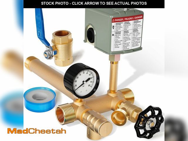 Lot 74-12704921 - Pressure Tank Tee Kit 1"x 11" with 40-60psi Well Pressure Switch and Pressure Gauge Water Pressure T...