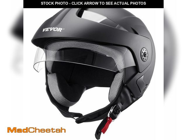 Lot 74-12633416 - VEVOR 3/4 Open Face Motorcycle Helmet, Adult Motocross Dirt Bike Helmet with Clear Visor, Comfortabl...