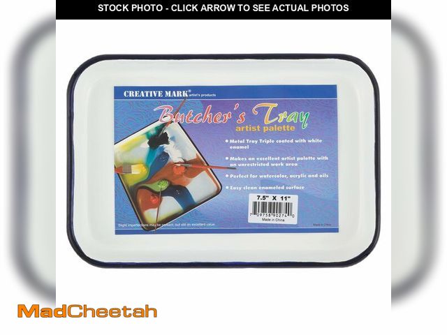 Lot 74-13541824 - Creative Mark Butcher Tray Palette - 7.5 x 11 Inches - Triple Coated Enamel Tray Palette for Paintin...