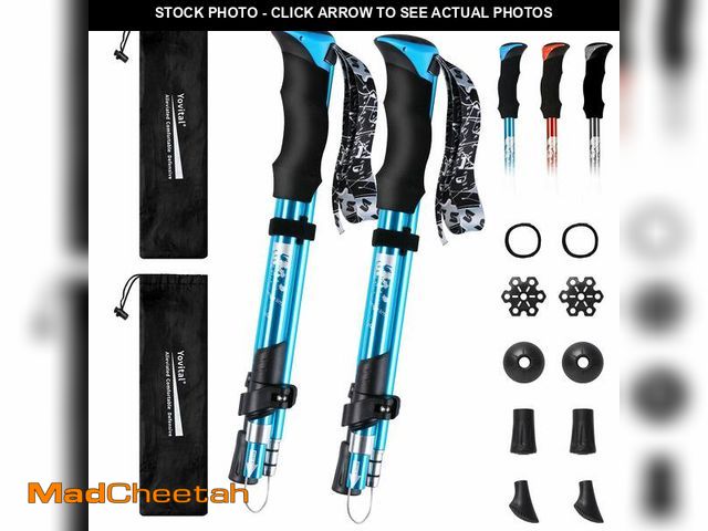 Lot 74-12444793 - YOVITAL Trekking Poles Collapsible Hiking Poles - Aluminum 7075 Adjustable Hiking Walking Sticks wit...