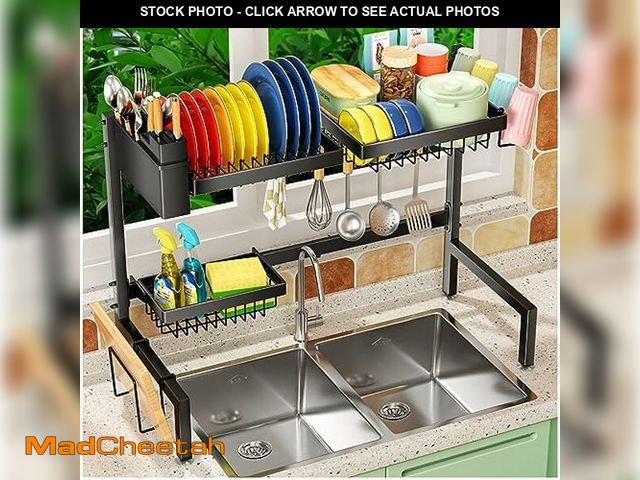 Lot 74-12331808 - SNSLXH 2-Tier Over The Sink Dish Drying Rack, Kitchen Large Dish Drying Rack Over The Sink, Suitable...