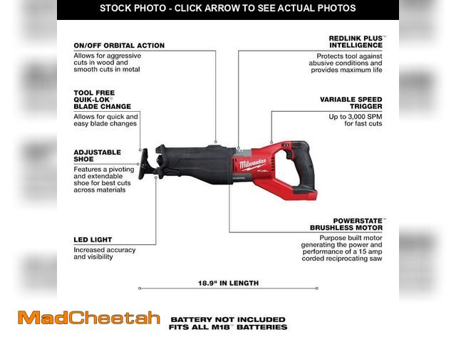 Lot 74-13133613 - Milwaukee M18 FUEL 18V Lithium-Ion Brushless Cordless Super SAWZALL Orbital Reciprocating Saw (Tool-...