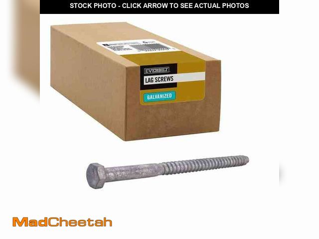 Lot 74-12893314 - Everbilt 5/8 in. x 6 in. Galvanized Hex Head Hex Drive Lag Screw (10-Pack) - UNUSED