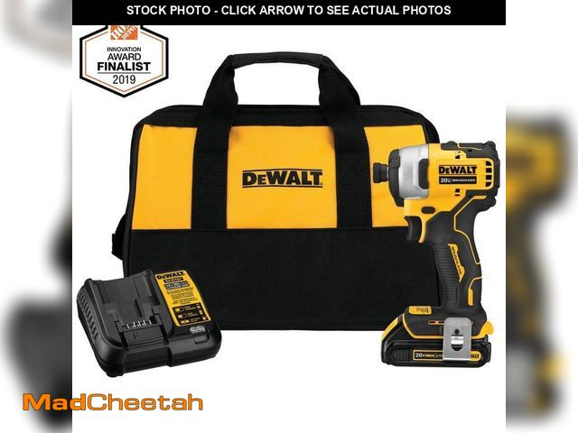 Lot 74-13866324 - DEWALT ATOMIC 20V MAX Cordless Brushless Compact 1/4 in. Impact Driver, (1) 20V 1.3Ah Battery, Charg...