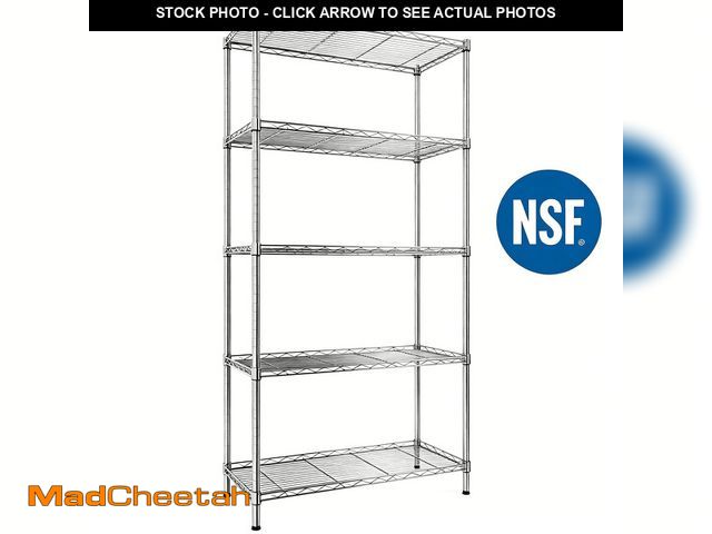 Lot 74-14286285 - Ktaxon 5-Tier Wire Shelving Unit, Steel Storage Rack for Garage Office Kitchen Silver Gray, 30" W x ...