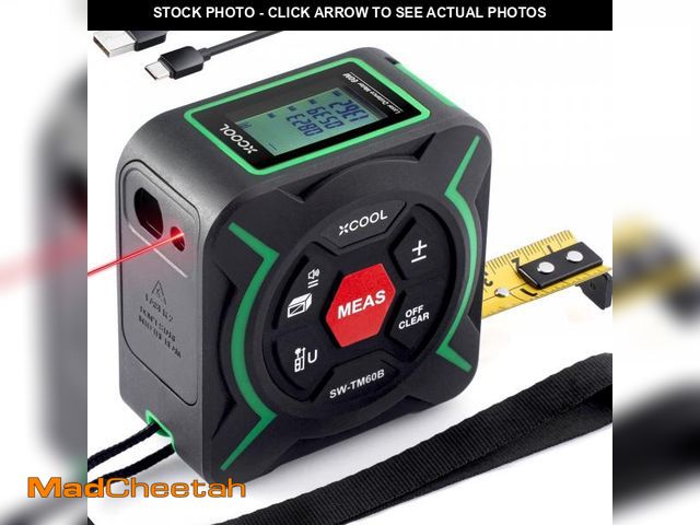 Lot 74-11559115 - xCool 2-in-1 Tape Measure with Laser, 197-ft Laser Tape Measure &amp; 9.8-ft Self-Locking Tape Measu...