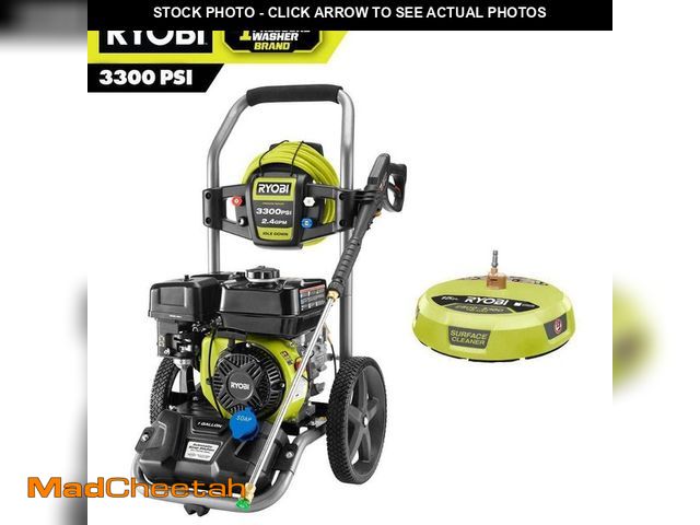 Lot 74-14345387 - RYOBI 3300 PSI 2.4 GPM Cold Water Gas Pressure Washer with 212cc Engine and 15 in. Surface Cleaner -...