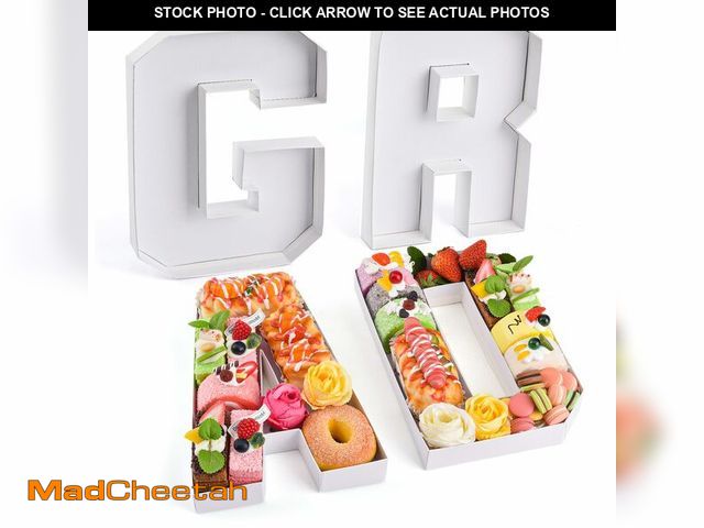 Lot 74-14207780 - Datyiiha GRAD Set Cardboard Letter for Charcuterie 10.2'' Congrats Grad Fillable Tray Charcuterie Pa...