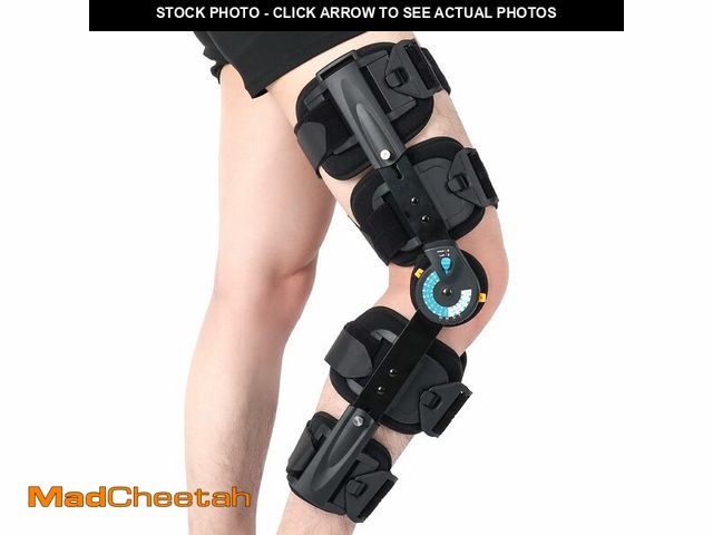 Lot 74-14268144 - Hinged ROM Knee Brace with Side Stabilizers, Adjustable Post Op Knee Support Orthosis Immobilizer fo...