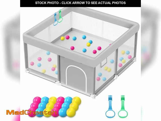 Lot 74-14144904 - Baby Playpen with Balls and Pull Rings, 50x50 Inch Playpen for Babies and Toddlers Baby Playpen Fenc...