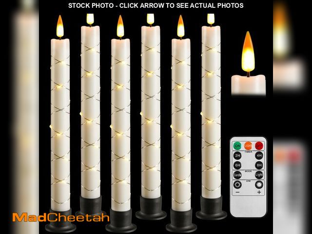 Lot 74-12710942 - Da by 6 Flameless Window Candles with Remote Control &amp; Timer, Surround String Lights, Battery Po...