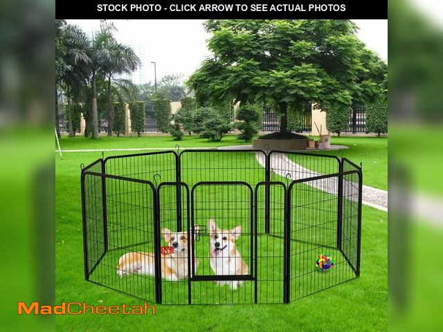 Lot 74-14087482 - FINE MAKER 8pieces  80cm *80cm Outdoor Dog Playpen Pet Exercise Metal Fence with Doors - UNUSED