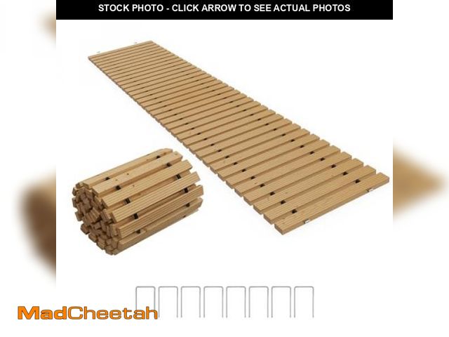Lot 74-12204213 - APRILSOUL 20FT Wooden Garden Pathway, Outdoor Roll Out Walkway Path for Patio,Lawn,Backyard,Beach,We...