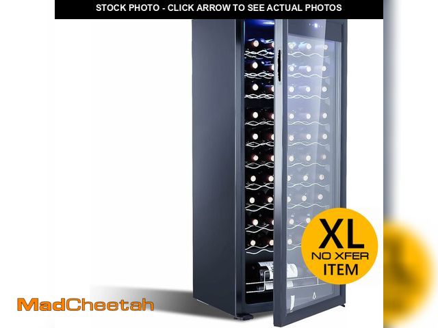 Lot 74-14610841 - 55-Bottle Beverage Refrigerator, Freestanding Compressor Cooler with Glass Door, Adjustable Shelves ...