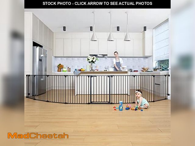 Lot 74-11360181 - COMOMY 198" Baby Gate Extra Wide, Dog Gate Pet Gate for House Stairs Doorways Fireplace, 3 in 1 Play...