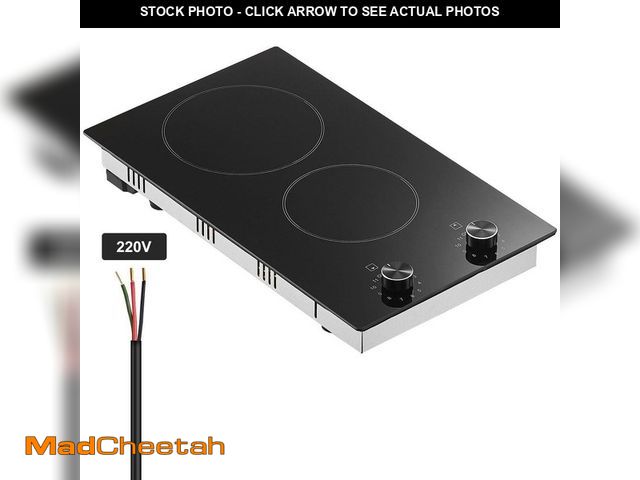 Lot 74-14306881 - SKYSHALO Electric Cooktop, 12 in. 2 Burners Built-in Electric Stove Top, 3000 W Ceramic Top Radiant ...