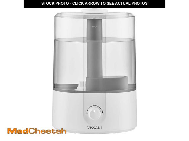 Lot 74-12592933 - Vissani 1 Gal. Ultrasonic Humidifier 360 Degree Turning Dual Nozzle Cool Mist for Medium Room in Whi...