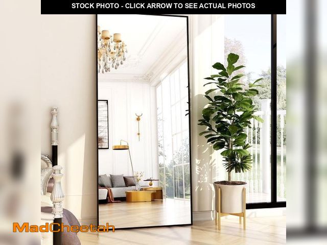 Lot 74-12252495 - BEAUTYPEAK 76"x34" Oversized Full Length Mirror Rectangle Wall mirror Floor Mirrors for Leaning, Bla...