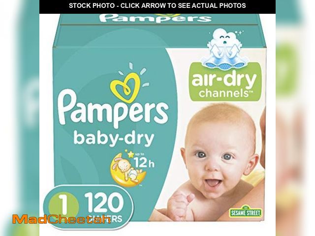 Lot 74-12400030 - Diapers - Baby Dry - Size 1, 120 Count, Absorbent Disposable Infant Diaper (Packaging May Vary) - UN...