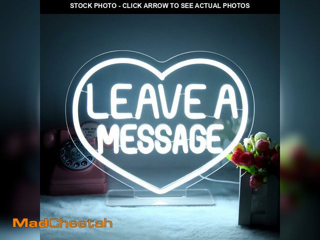 Lot 74-13626982 - Leave a Message Neon Sign for Wall Decor Audio Guestbook LED Neon Light Sign for Wedding Shop Party ...