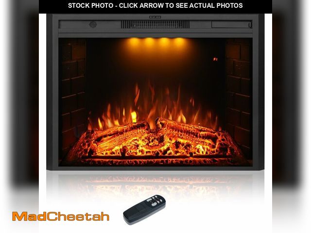 Lot 74-12822184 - Dreamflame 33 inch Electric Fireplace, Wall Fireplace Electric with Remote Control, Realistic Log an...