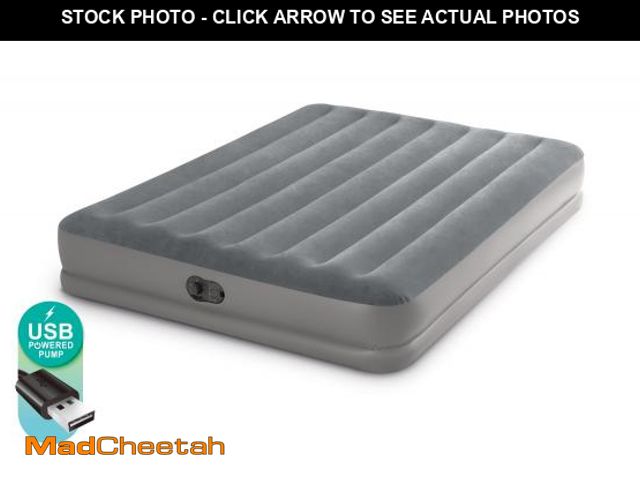 Lot 74-12536762 - Intex 12" Queen Dura-Beam Prestige Air Mattress Bed with Built-in USB Powered Pump - UNUSED