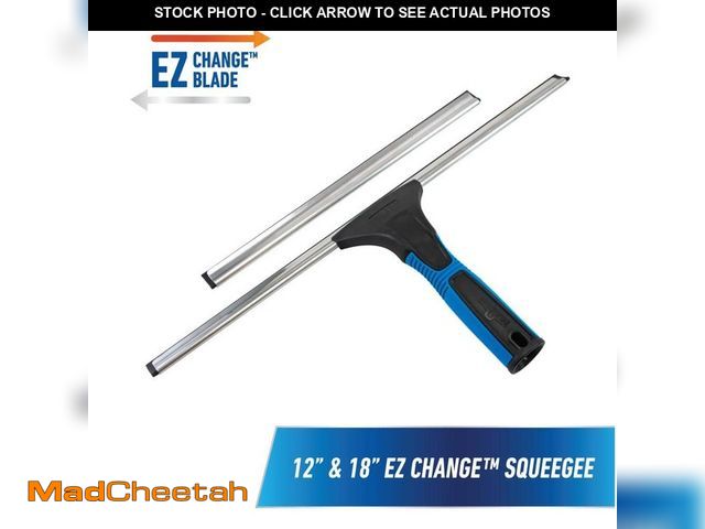 Lot 74-12585071 - Unger 18 in. EZ Change Squeegee with 12 in. Interchangeable Blade - UNUSED