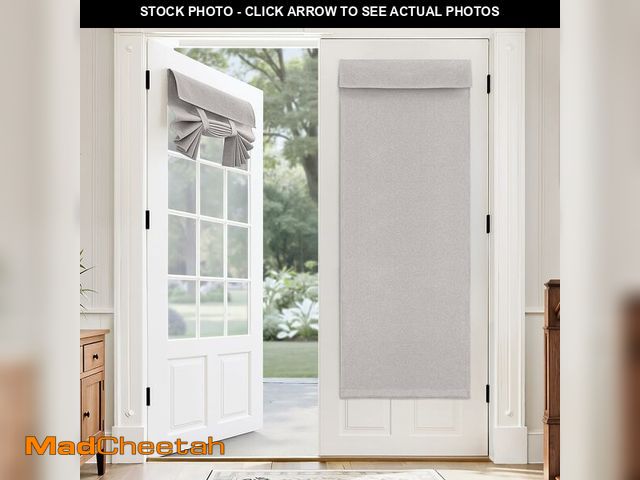 Lot 74-13572191 - MIULEE 2 Panels 100% Blackout Linen French Door Curtains Set of 2, Privacy Door Window Blinds No Dri...