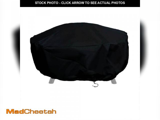 Lot 74-10163599 - Sunnydaze 48 in. Black Durable Round Fire Pit Cover Long-Lasting PVC - UNUSED