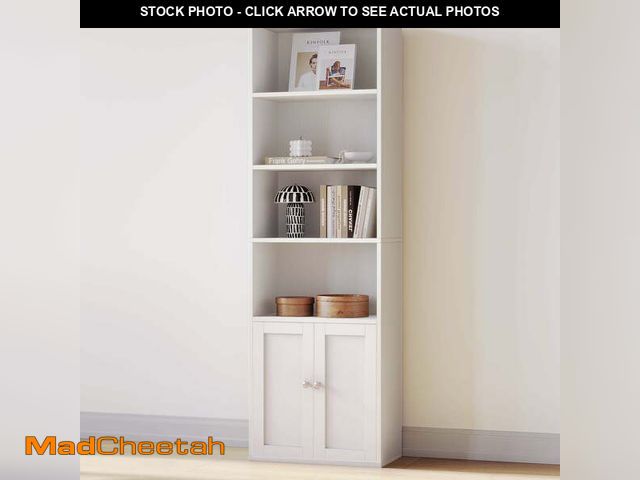 Lot 74-14087272 - Casacomoda 6-Tier Bookcase with Cabinet, Modern Bookshelf for Home Office, Living Room or Bedroom, E...