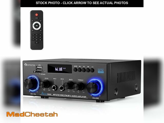 Lot 74-13547905 - Romicta AK50MAX Stereo Audio Amplifier, 400W Home 2 Channel Bluetooth 5.0 Power Amplifier System, Ho...