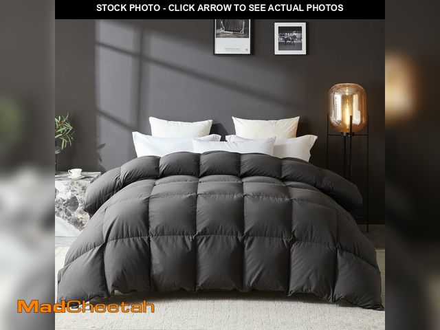 Lot 74-13564069 - L LOVSOUL Goose Feather Down Fiber Comforter King Size, 100% Organic Cotton Fabric Duvet Insert,1200...