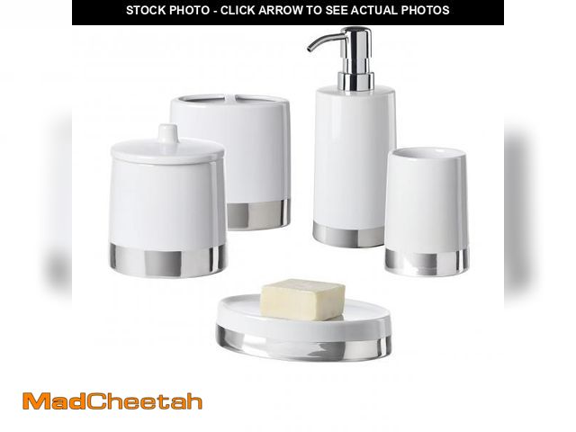 Lot 74-11553918 - Motifeur Bathroom Accessories Set, 5-Piece Ceramic Bath Accessory Complete Set with Lotion Dispenser...