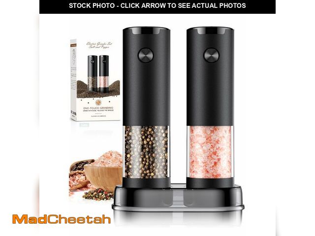 Lot 74-13624324 - Electric Salt and Pepper Grinder Set Automatic Battery Pepper Mill Shakers Adjustable Coarseness Upg...