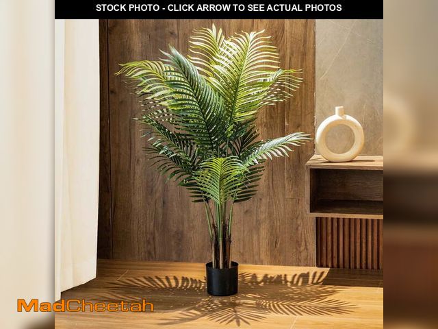 Lot 74-14070135 - HiPlants 4ft Artificial Palm Plants, 4ft Fake Palm Tree, Pre Potted Faux Greenry Tree for Home Decor...