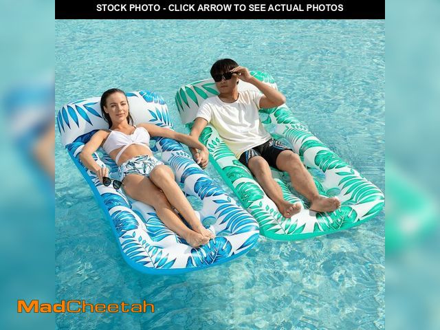 Lot 74-12437707 - Jasonwell Inflatable Pool Float Lounge - 2 Pack Floaties Rafts for Adults Floating Lounger Sun Tanni...
