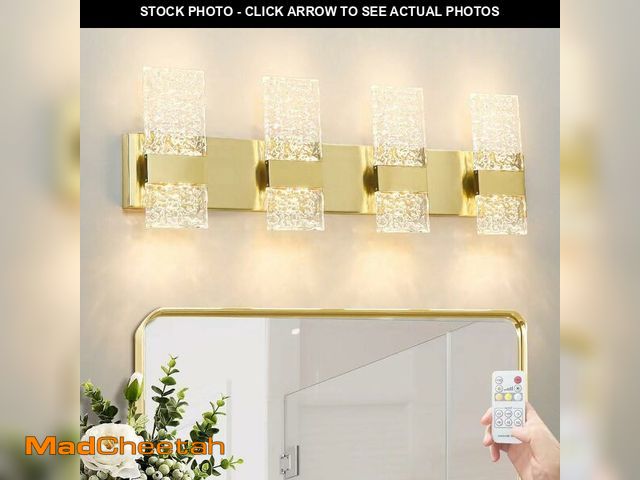 Lot 74-13710158 - Modern Brushed Gold 8-Lights Bathroom Vanity Light, Eleglant Brass LED Bathroom Light Fixtures over ...