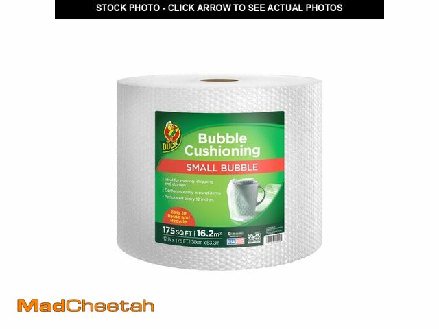 Lot 74-13801761 - Duck Brand Small Bubble Cushioning Wrap for Moving &amp; Shipping - 175 FT Bubble Packing Wrap for E...