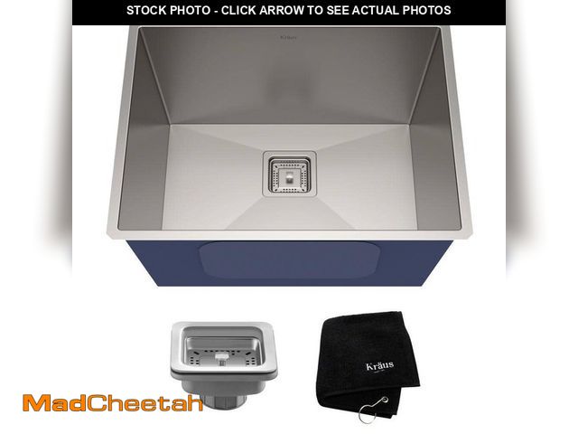 Lot 74-12586128 - KRAUS Pax Zero-Radius 24in. 18 Gauge Undermount Single Bowl Stainless Steel Laundry and Utility Sink...