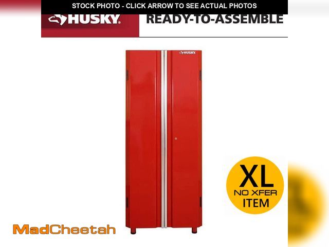 Lot 74-13226162 - Husky Ready-to-Assemble 24-Gauge Steel Freestanding Garage Cabinet in Red (30.5 in. W x 72 in. H x 1...