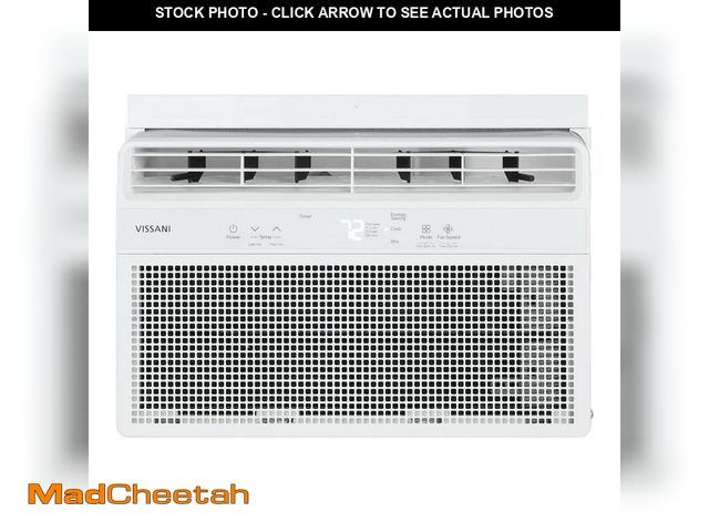 Lot 74-12559515 - Vissani 6,000 BTU 115-Volt Window Air Conditioner for 250 sq. ft. Rooms with Remote in White - USED