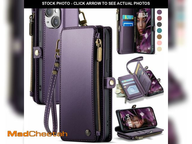 Lot 74-12711032 - Defencase Compatible with iPhone 14 Case Wallet with RFID Blocking Card Holder for Women and Men, Fa...