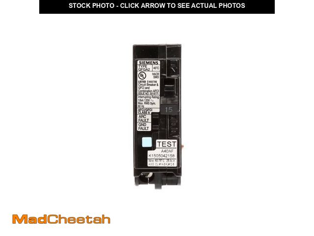 Lot 74-14363373 - Siemens 15-Amp AFCI/GFCI Dual Function-Circuit Breaker - UNUSED
