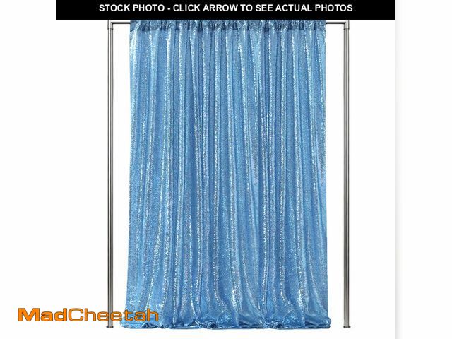 Lot 74-14302001 - Sequin Backdrop Curtain 5FTx10FT Baby Blue Glitter Party Backdrop Curtains for Wedding Birthday Back...