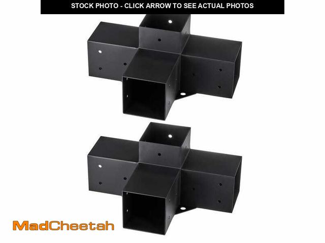 Lot 74-13778846 - SVOPES 4 x 4 in. Pergola Bracket Kit, 2-Pieces Heavy Duty 4-Way Corner Bracket for DIY Woodworks, Ea...