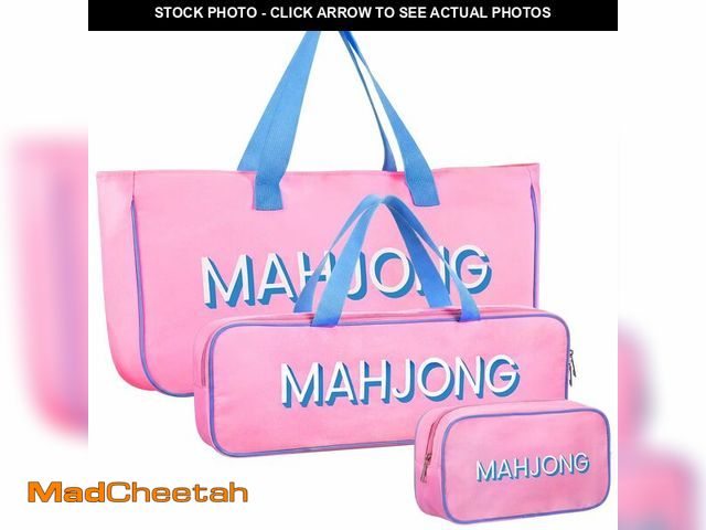 Lot 74-14422932 - Abbylike Empty Mahjong Bag Set for Tiles and Racks Carry Bag for Mahjong Tiles with 4 Storage Compar...