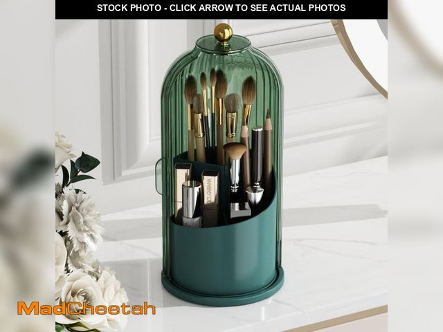Lot 74-11550331 - GAXmi Makeup Brush Holder with Lid Cosmetic Tools Organizer 360 Rotating Waterproof Dustproof Beauty...