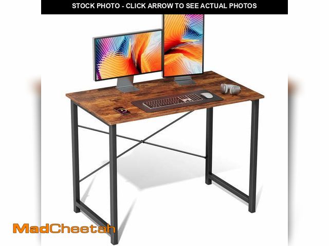 Lot 74-12679062 - (MISSING HARDWARE) EDX Small Computer Desk 40 Inch Writing Desk with Storage Bag Iron Hook Metal Fra...